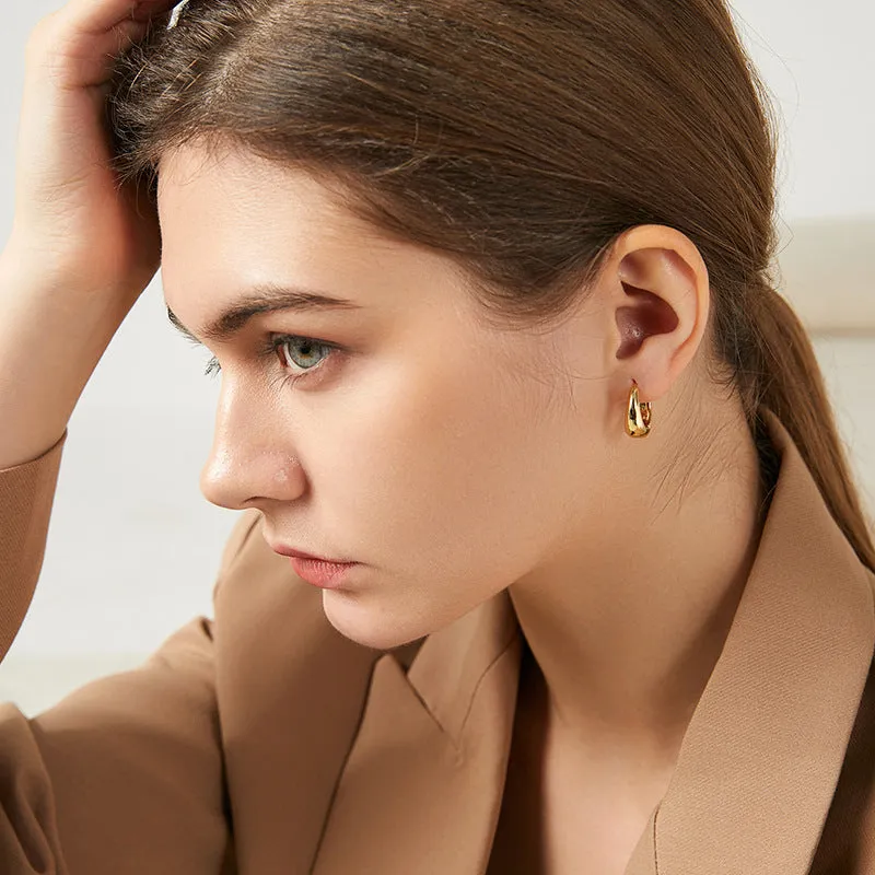 European and American Plated Metal Hoop Earrings - Vienna Verve Collection