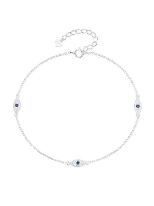 Eye Anklet 925 Sterling Silver Dainty Anklets Women's Fine Jewelry