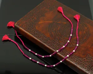 Fabulous threads anklets semi precious ruby stone and 925 silver beads, custom made ankle bracelet, pretty gift modern beaded jewelry ank252