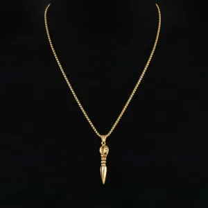 Fausteno Stainless Steel Chain Necklace with Phurba Pendant