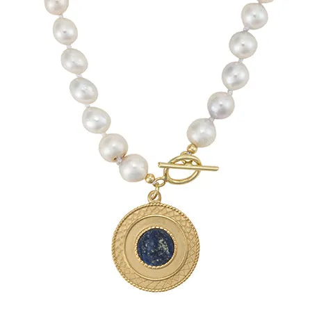 Freshwater Pearl with Amazonite Pendant