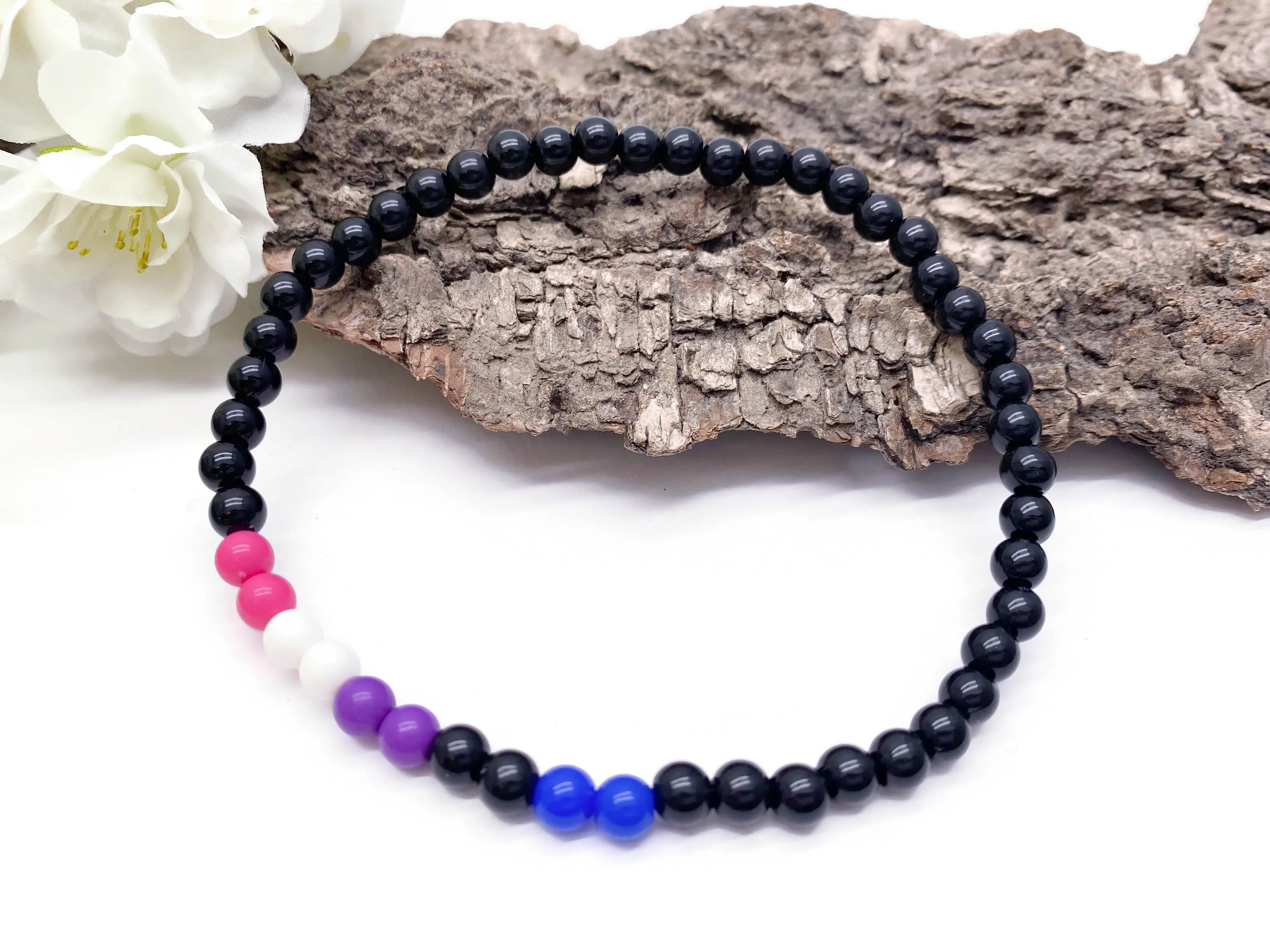 Genderfluid Colours Acrylic Bead Anklet