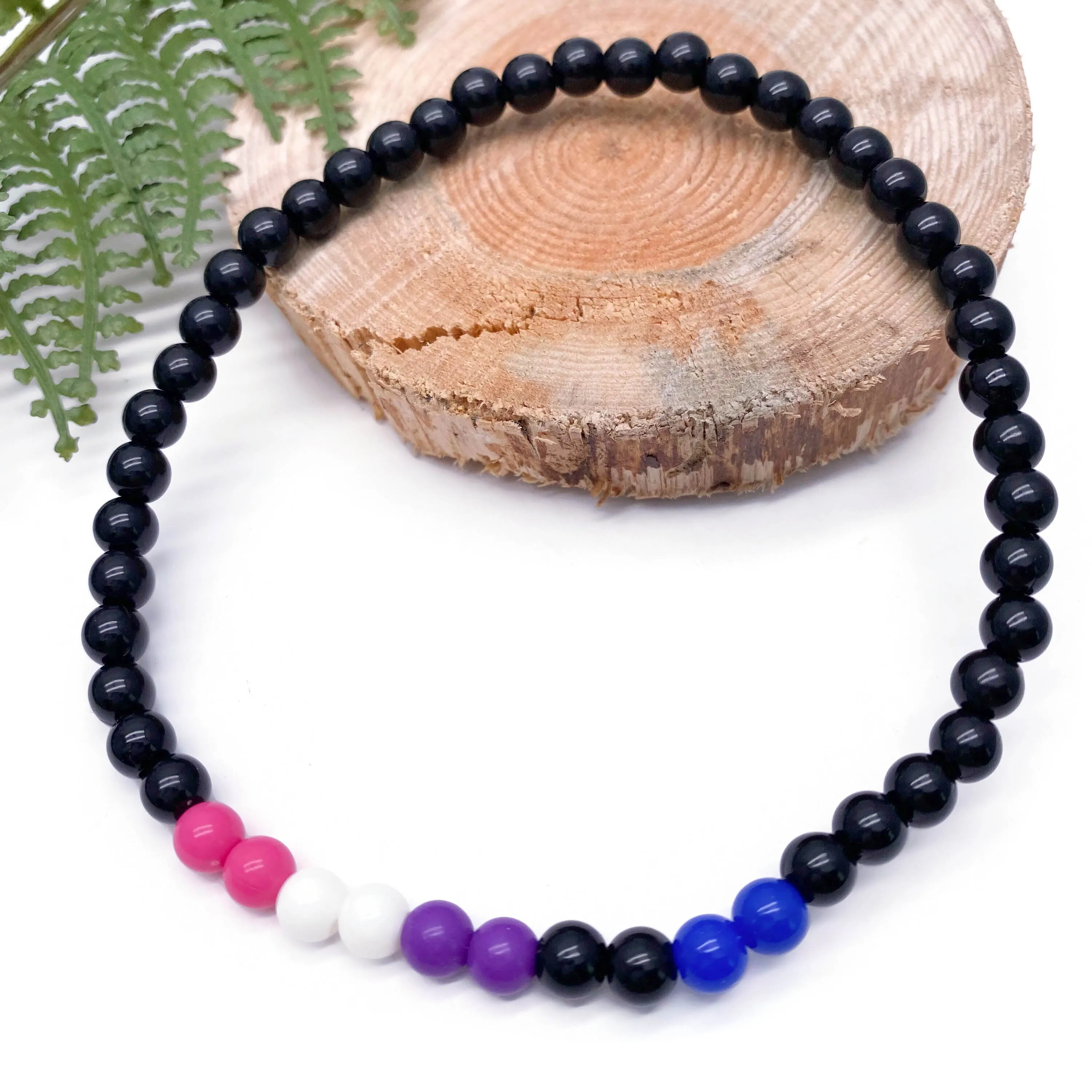 Genderfluid Colours Acrylic Bead Anklet