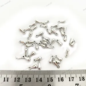 German silver drop shaped dangle beads dangles jhumki 8 x 4 mm dangle charms latkan metal beads GSDB17 10 gm