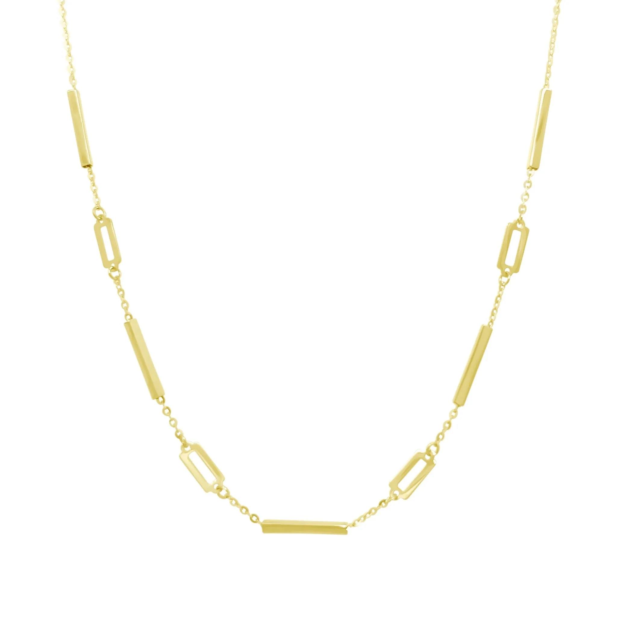 Gold Bar & Link Necklace