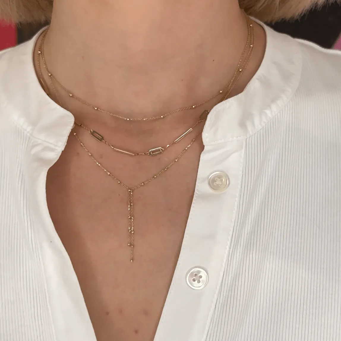 Gold Bar & Link Necklace