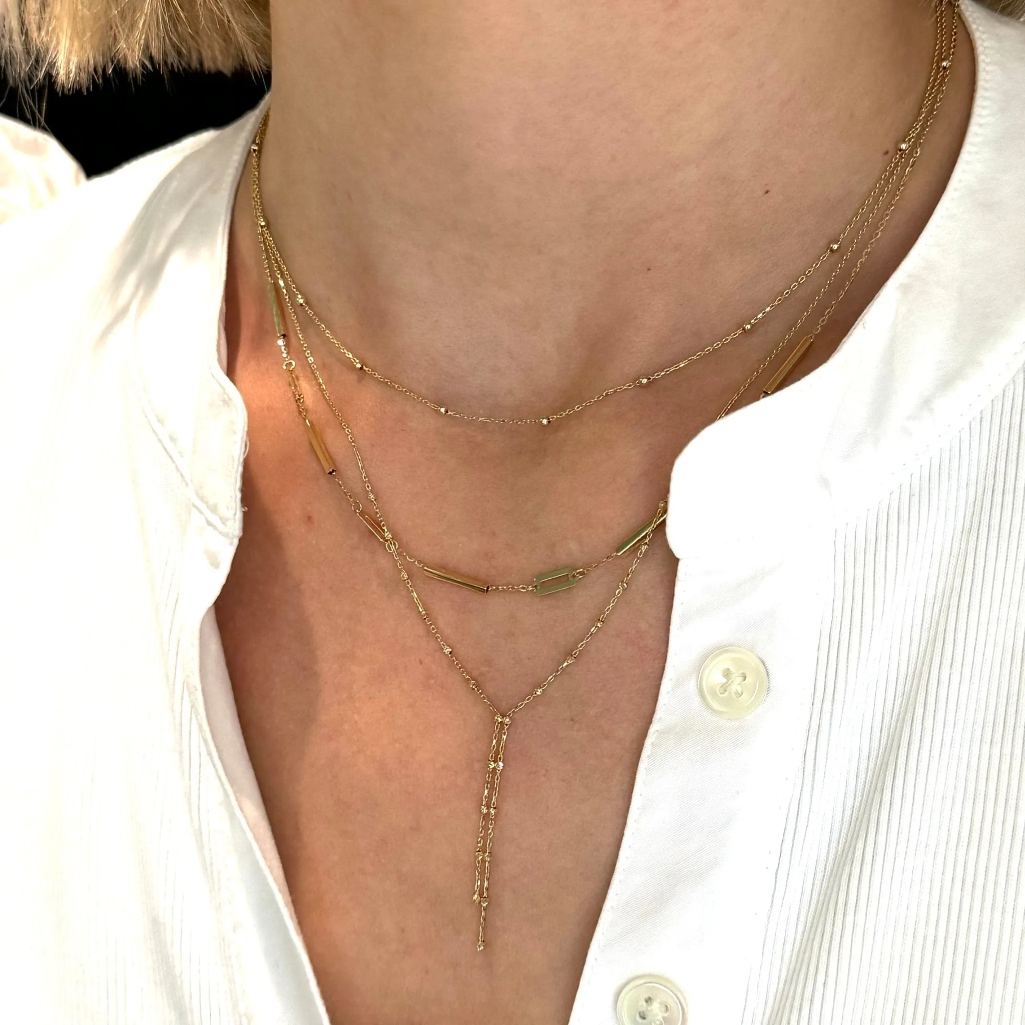 Gold Bar & Link Necklace