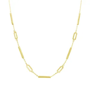 Gold Bar & Link Necklace