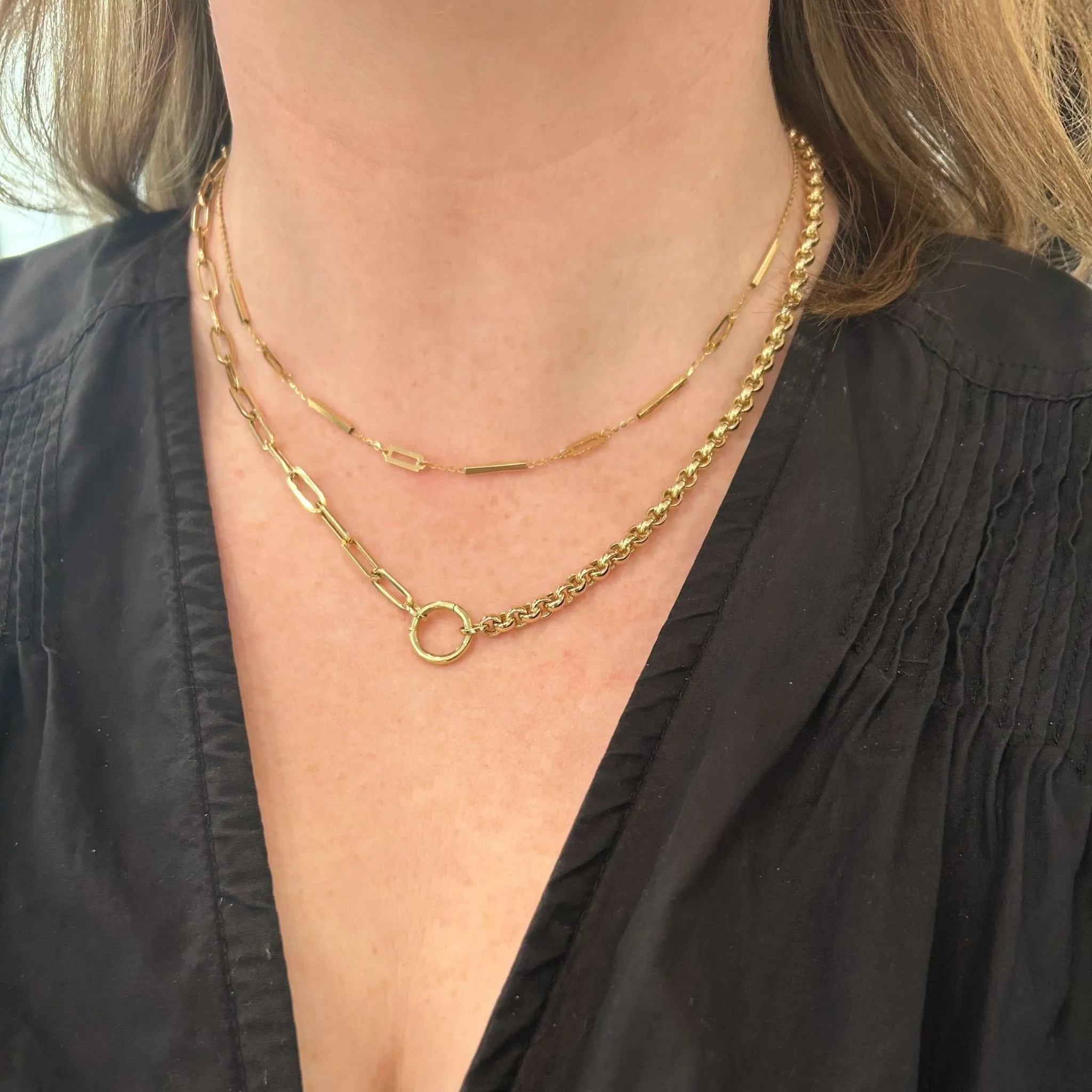 Gold Bar & Link Necklace