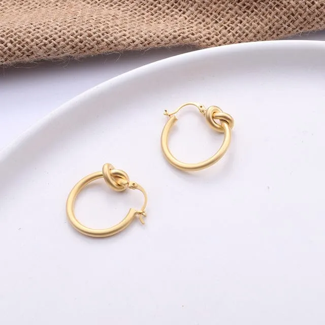 Gold Stud Earring Simple Geometric - 8 Styles