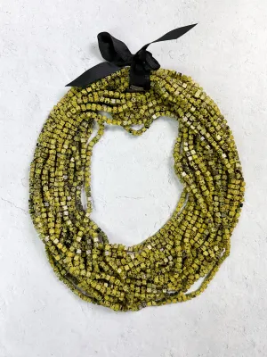 Hand Painted The Next Pashmina Beaded Necklace, Chartreuse/Black