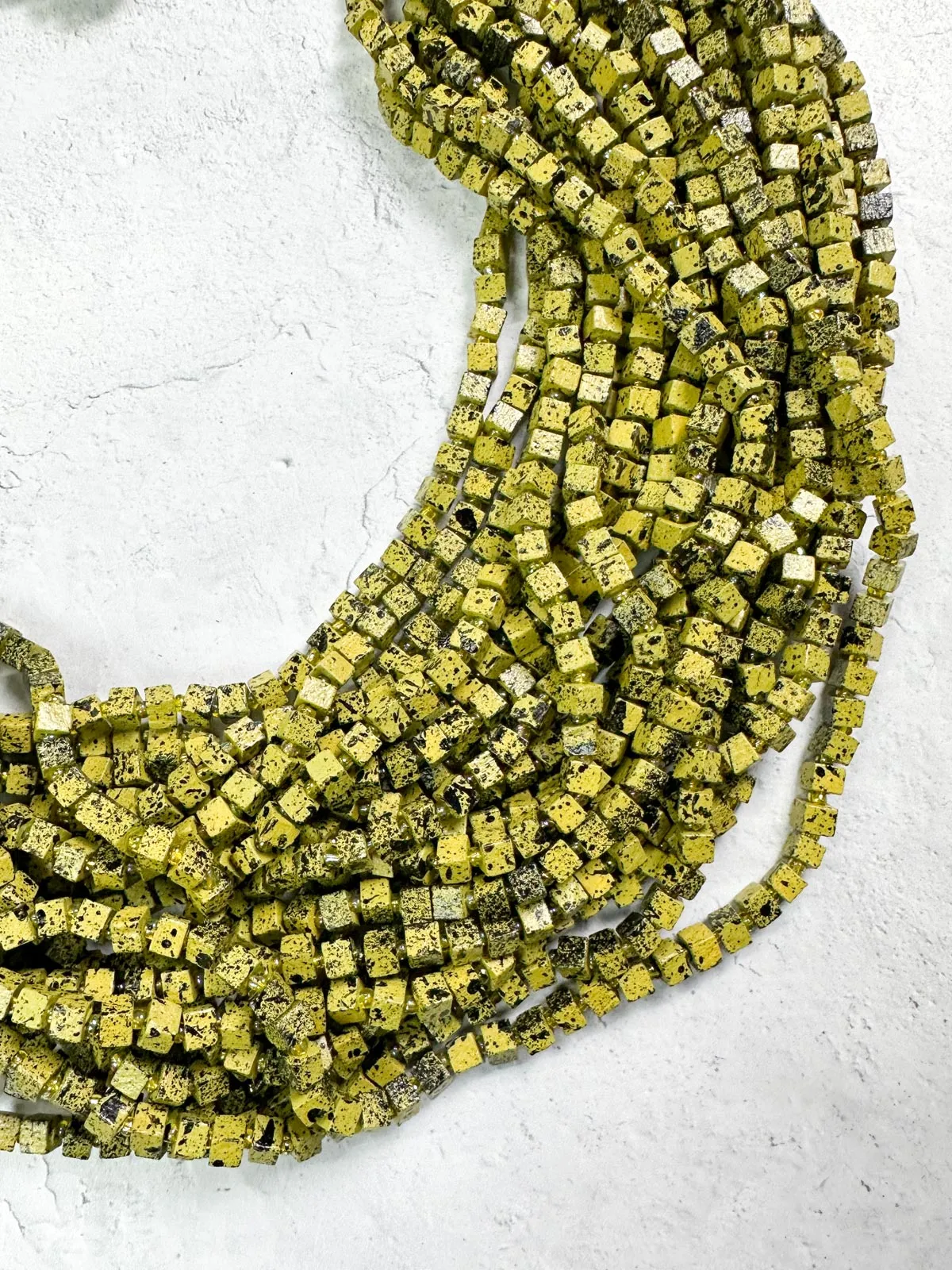 Hand Painted The Next Pashmina Beaded Necklace, Chartreuse/Black