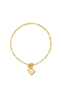 Heart Padlock Chain Bracelet in 18k Gold Vermeil