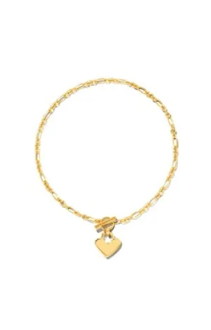 Heart Padlock Chain Bracelet in 18k Gold Vermeil