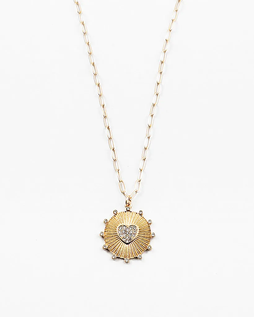 Heart Pendant on Link Chain
