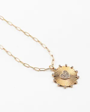Heart Pendant on Link Chain