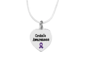 Heart Shaped Crohn's Disease Awareness Necklaces