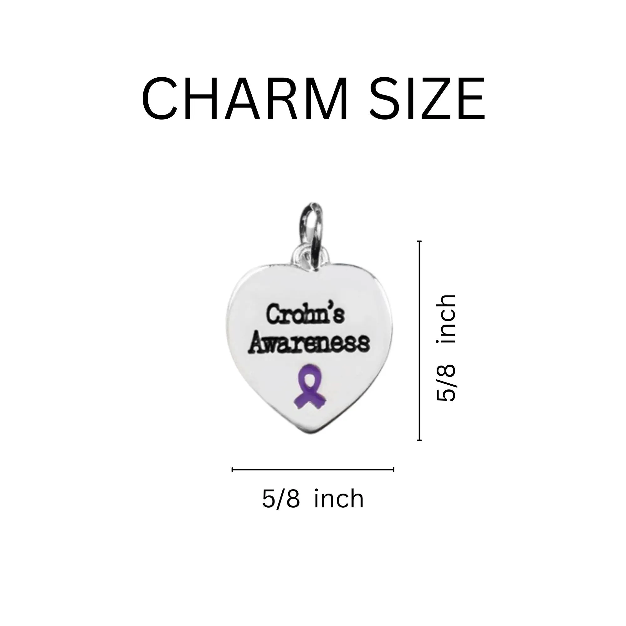 Heart Shaped Crohn's Disease Awareness Necklaces