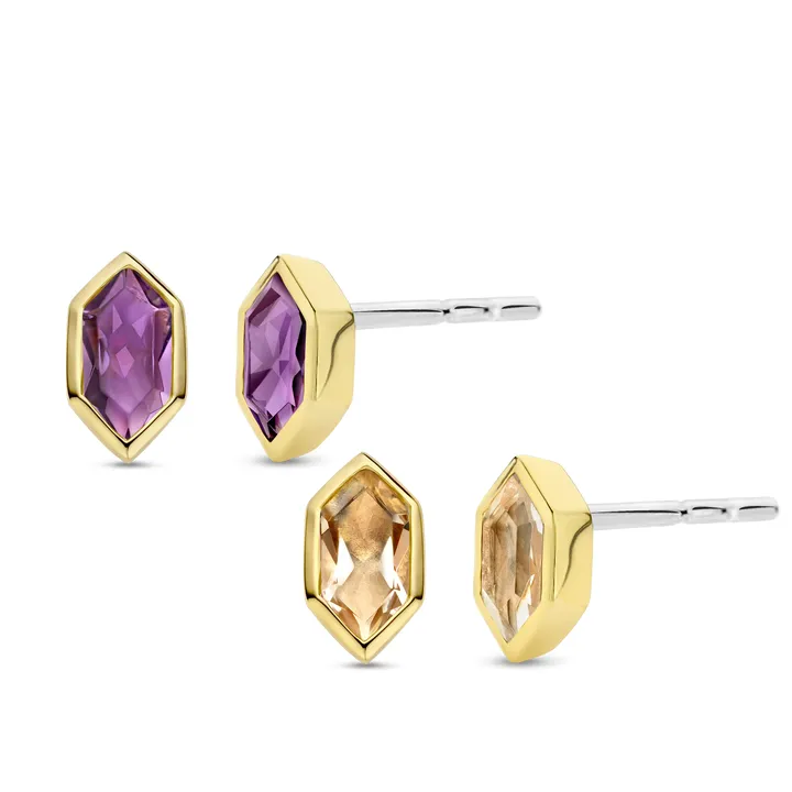 Hex CZ Studs