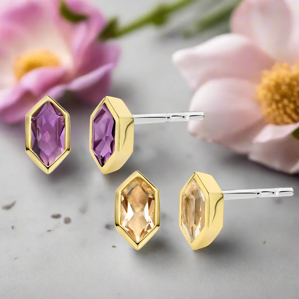 Hex CZ Studs