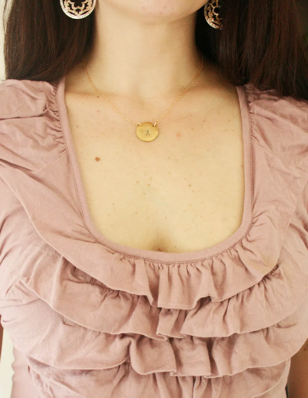 Initial Necklace - Brass