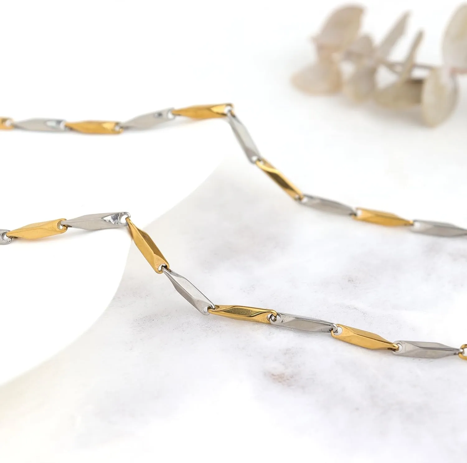 Jean Beau Gold Choker Necklace for Women, Simple 18K Gold Plated Adjustable Link Chain Prom Jewelry Gifts