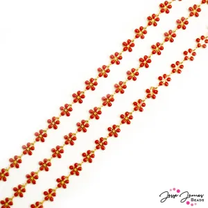 JJB Enamel Flower Chain in Volcanic Flowers