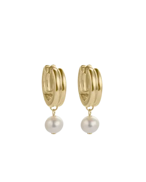 Kirstin Ash Solace Pearl Hoops - Gold