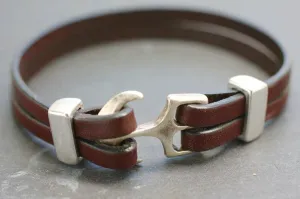 Leather Anchor Bracelet