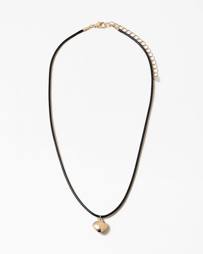 Leather Choker with Heart Pendant