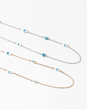 Long Chain with Evil Eye Beads