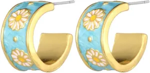 MALOYANVE 925 Sterling Silver Sunflower Studs Earrings for Women Dainty Cute 14k Gold Plated Vintage Boho Daisy Flower Piercing Stud Earrings Jewelry
