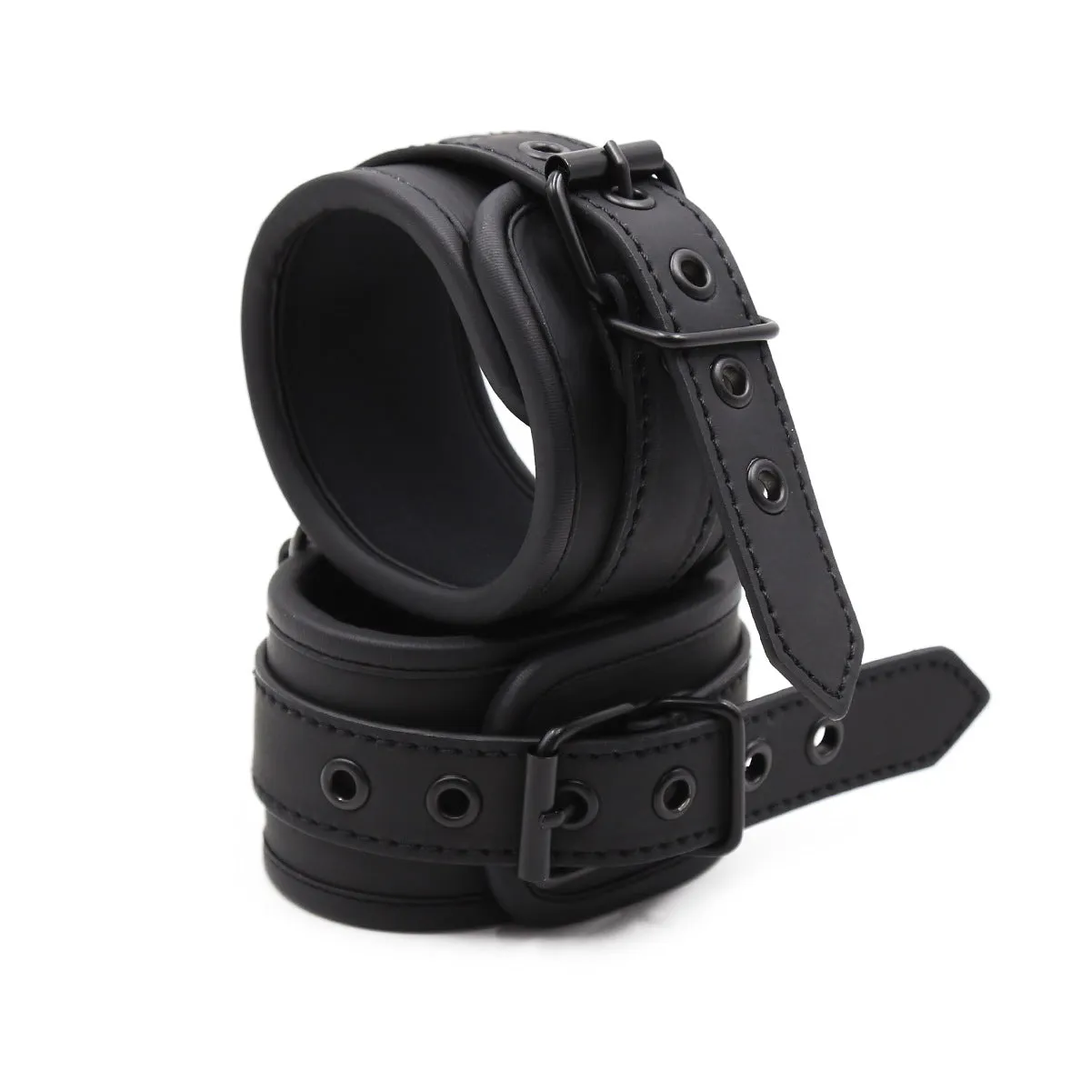 Matte Leather Cuff Bracelets with Detachable Chain