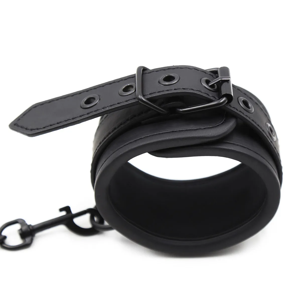 Matte Leather Cuff Bracelets with Detachable Chain