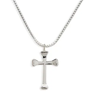 Men's Nail Cross Necklace, Sterling Silver