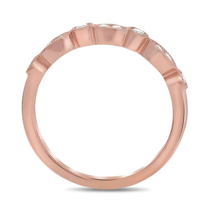 Milgrain Diamond Wedding Band