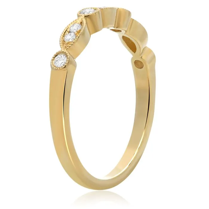 Milgrain Diamond Wedding Band