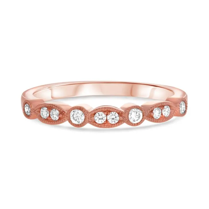 Milgrain Diamond Wedding Band
