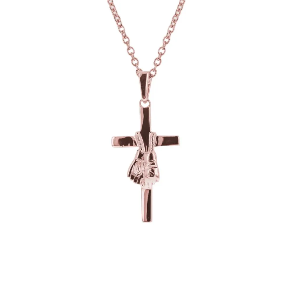 Mini MMA Glove Cross Necklace | Gold