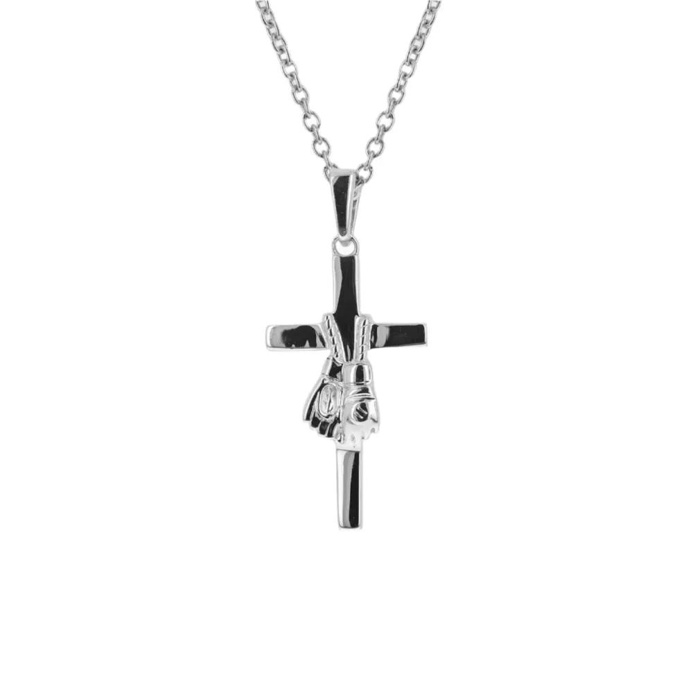 Mini MMA Glove Cross Necklace | Gold