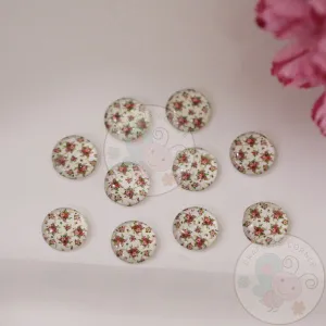 Mini Round Glass Cabochon - Evergreen