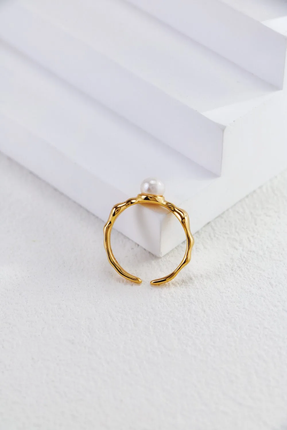 Minimalist Pearl Open Ring