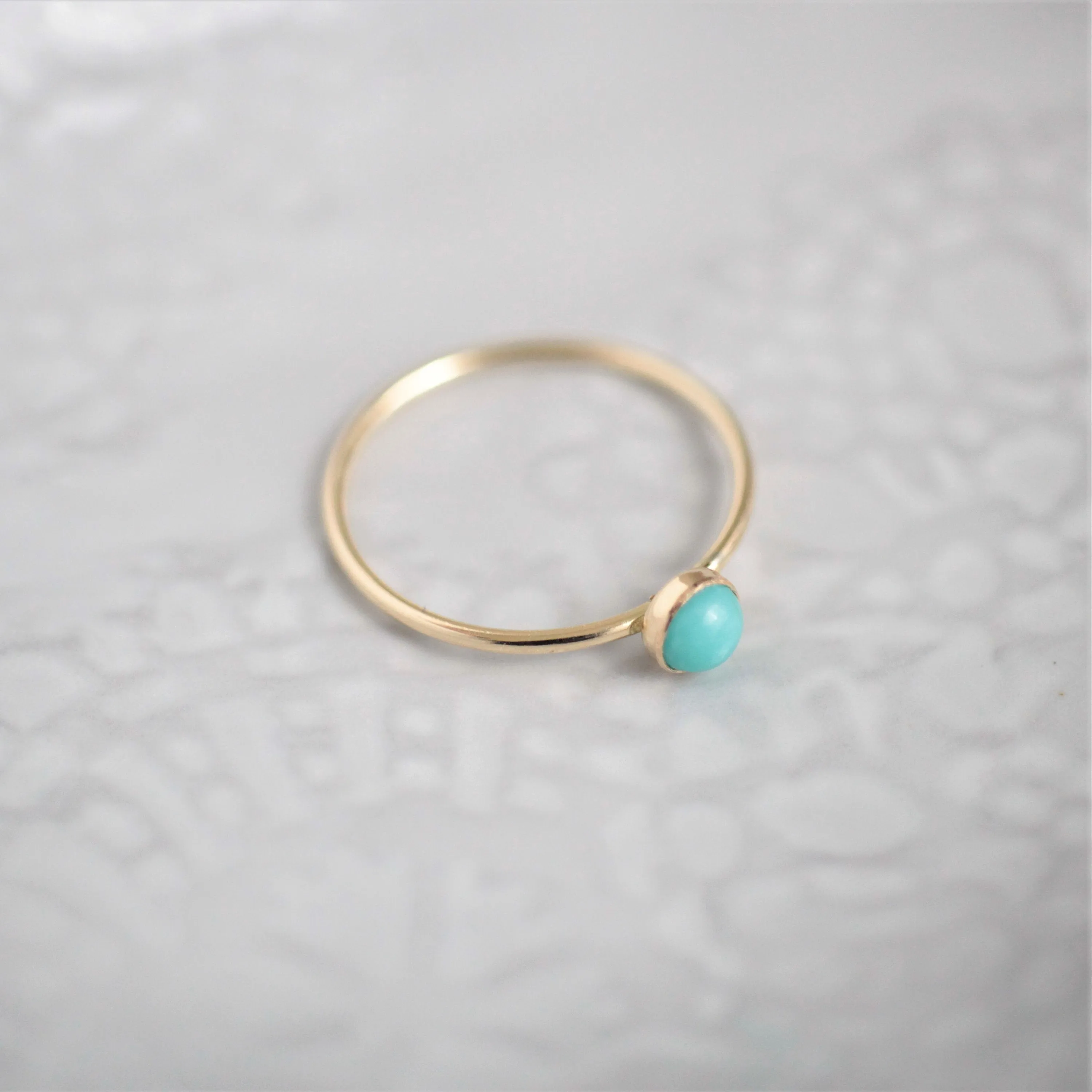 Minimalist Turquoise & Opal Ring Set