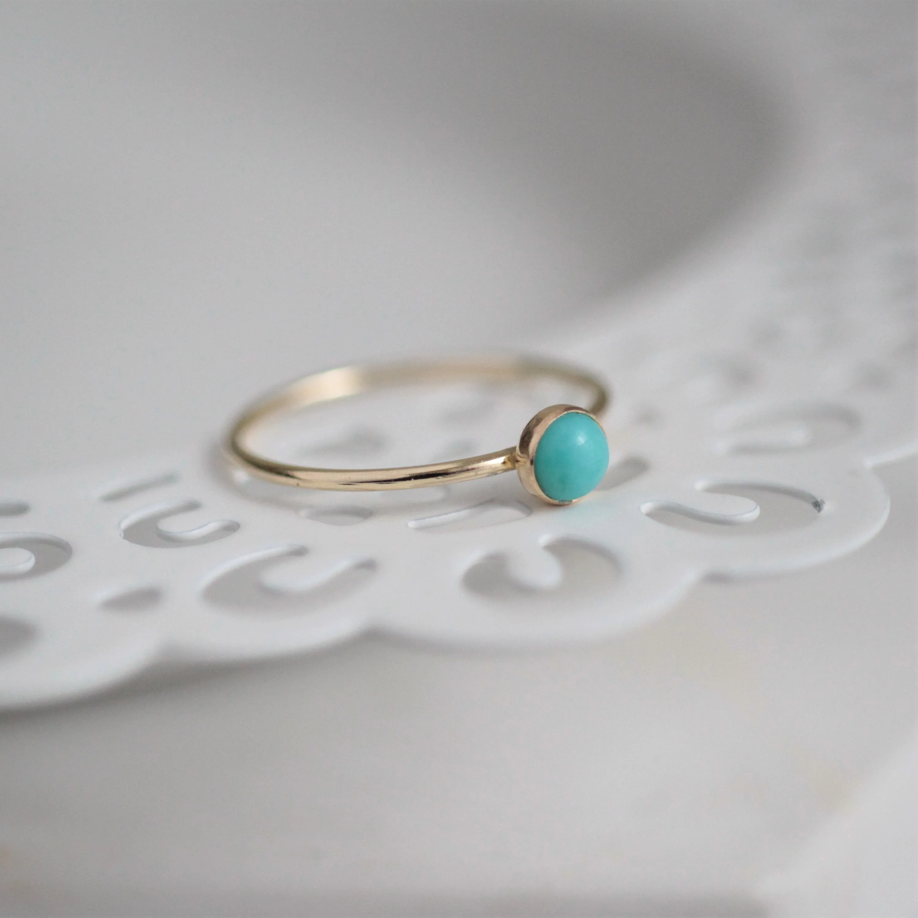 Minimalist Turquoise & Opal Ring Set