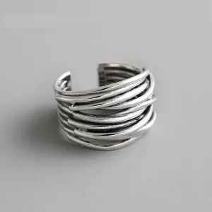 Modernist Silver Band Ring