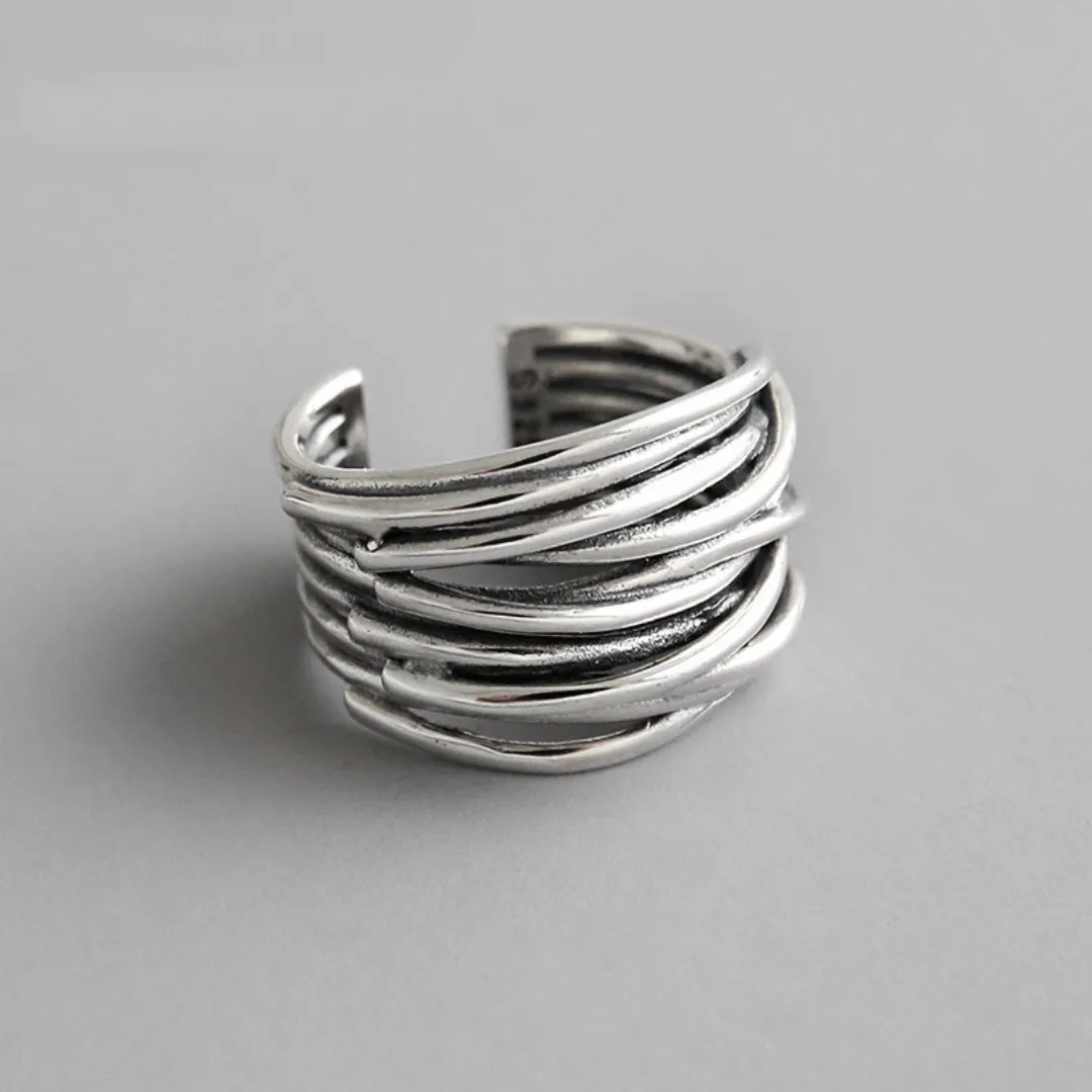 Modernist Silver Band Ring