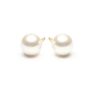 Pearl Stud Earrings 8mm Gold Plated