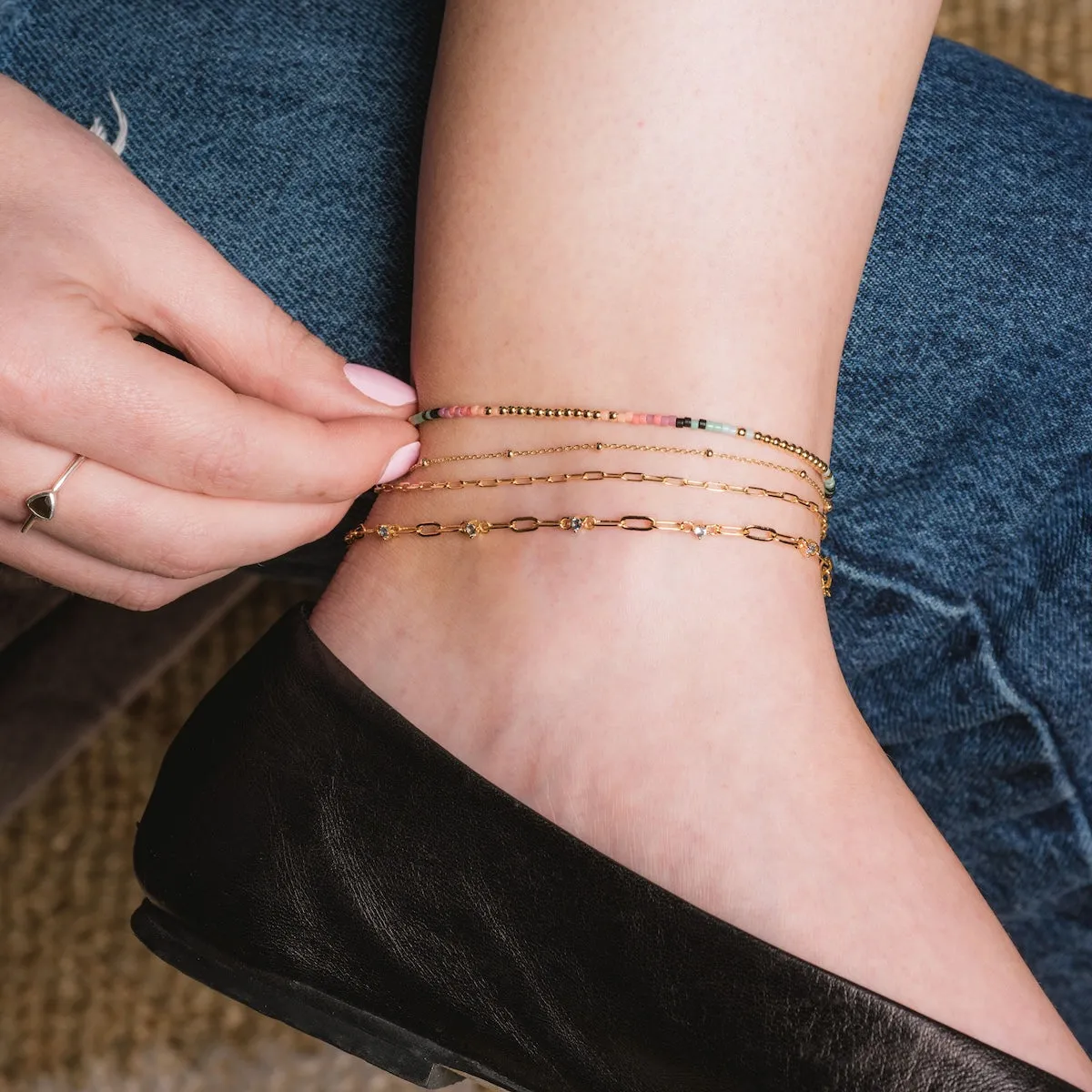 Petal Beaded Anklet
