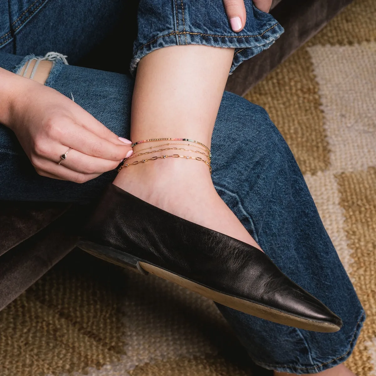 Petal Beaded Anklet