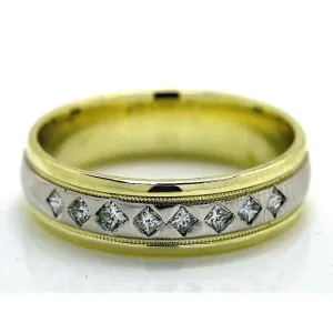 Platinum & 14K Diamond Wedding Band